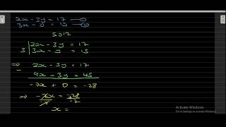 Simultaneous Equation Using Elimination Method Example 2