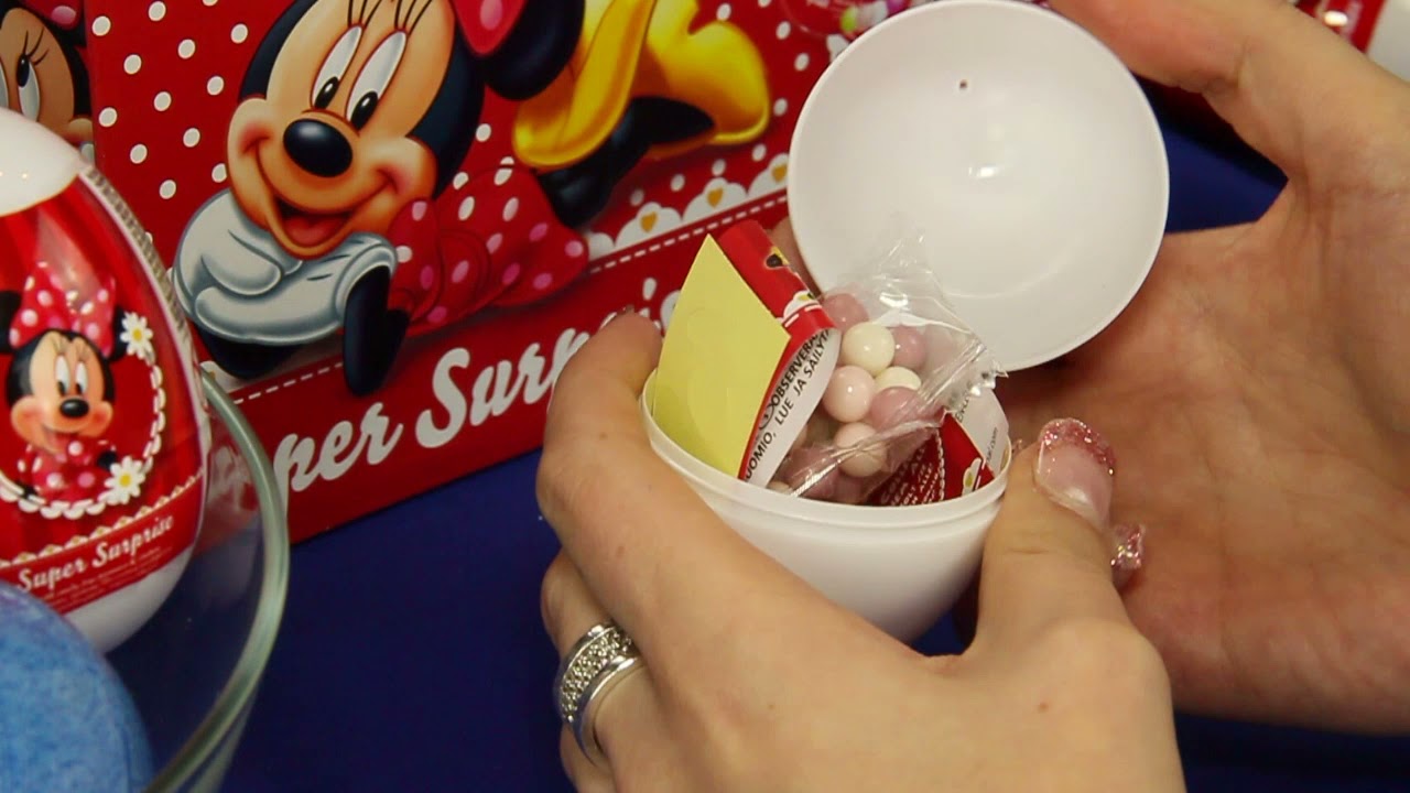 100 Disney Surprise Eggs - Mickey Mouse - A Lot Of Kinder Joy Candy ASMR 