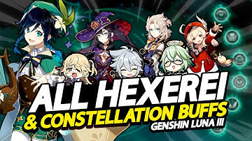 ALL HEXEREI & CONSTELLATION BUFFS FIRST LOOK! Genshin Impact Early Access Server (Genshin Luna III)