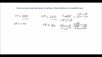 Profit loss checking in java. Java program to find out seller made profit or loss.