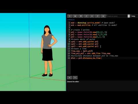 Ruby SketchUp ភាគ០៤​ (distance between point to a line)