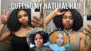 CUTTING MY NATURAL HAIR for Length Retention | Two Strand Twist Out Tutorial