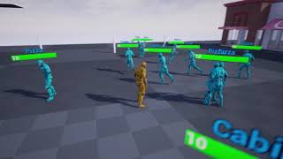 NPC Manager test 2 with 3 buildings from the PCG
