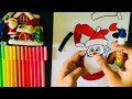 How to make easy santa claus  christmas craft for kids  easy paper santa claus drawing  coloring