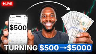 LIVE DAY TRADING $500 INTO $5000 (DAY 1)