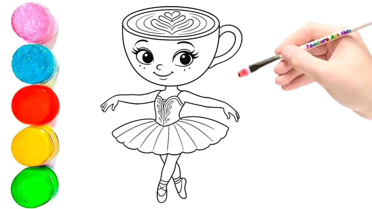 How to draw ballerina cappuccina drawing for kids and toddler drawing