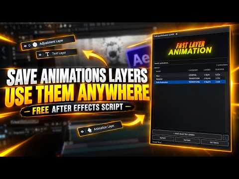 Script to Save Animation Layers & Reuse Them in Any Project | After Effects Script