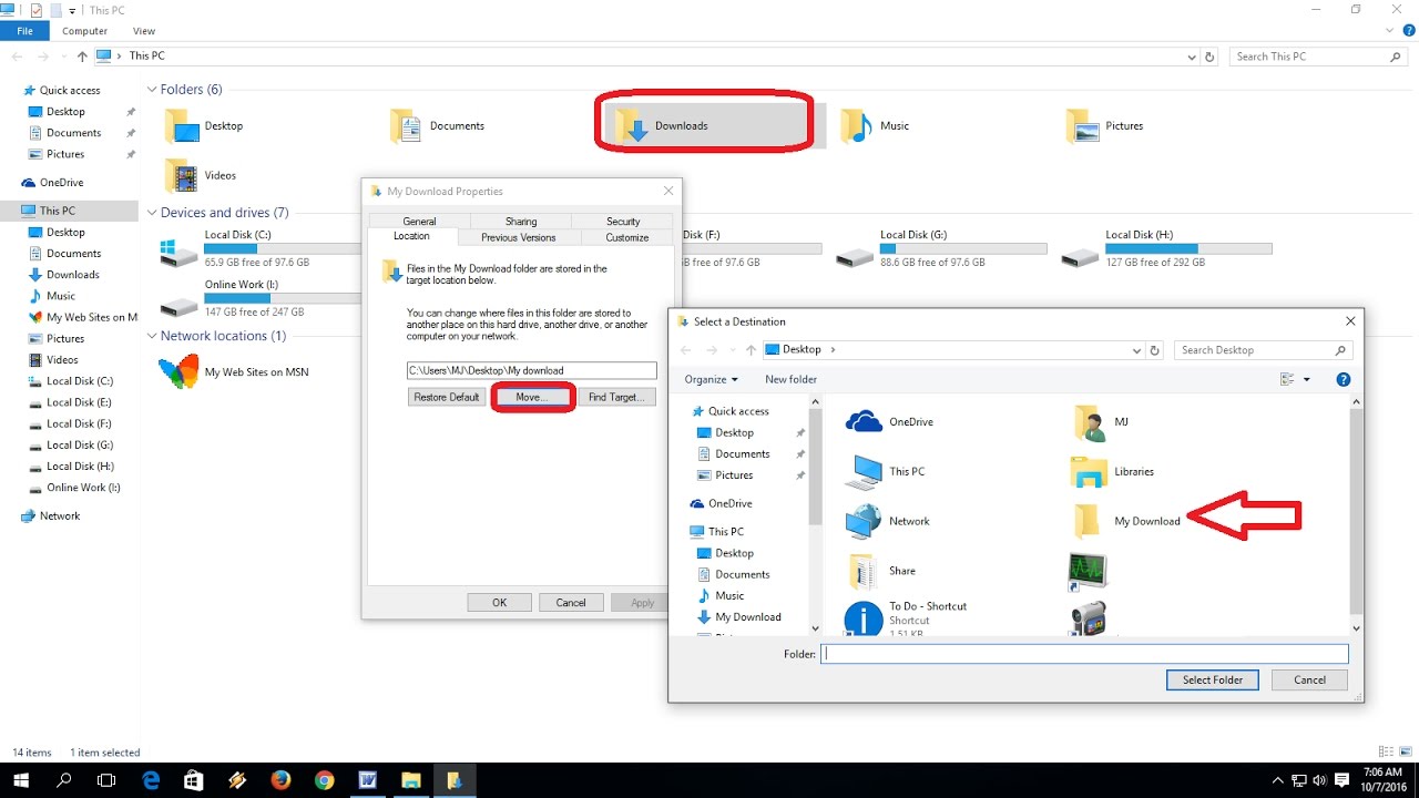 windows 10 how to change download location