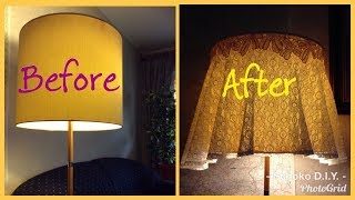 DIY Decoration idea / Handmade / D.I.Y. old lamp with old cloth / แต่งโคมไฟด้วยเสื้อตัวเก่า