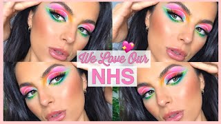 RAINBOW EYESHADOW! 🌈✨| Homage To Our Amazing NHS | How To Blend Bright Eyeshadow