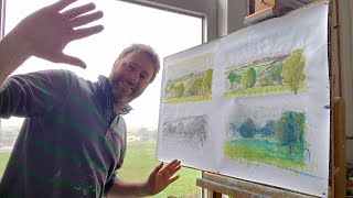 My favourite sketching media | Casein, Watercolours, Oil Sticks & Art Graf