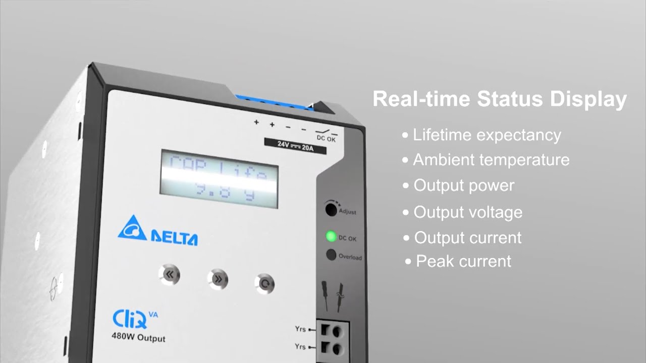 Delta Industrial Power Supply CliQ VA with integrated LCD display