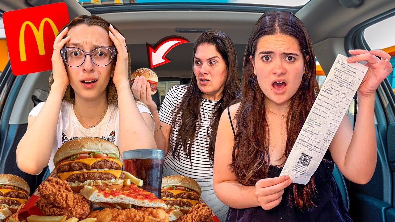 PEDINDO E COMENDO TUDO QUE  A PESSOA DA FRENTE PEDIU no DRIVE THRU * O MAIS ÉPICO de TODOS