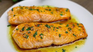 Honig-Knoblauch glasierter Lachs. Einfaches Lachs Rezept