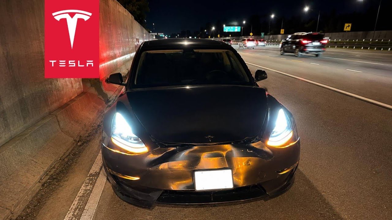TESLA DRIVER WATCHES OTHER TESLA IN MIRROR… CAUSES 3-CAR CRASH!!