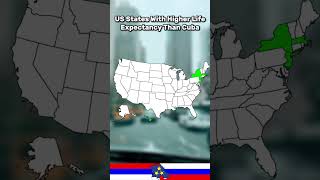 Well x3 | US States With Higher Life Expectancy Than Cuba #shorts #map #mapping #cuba #us #socialism