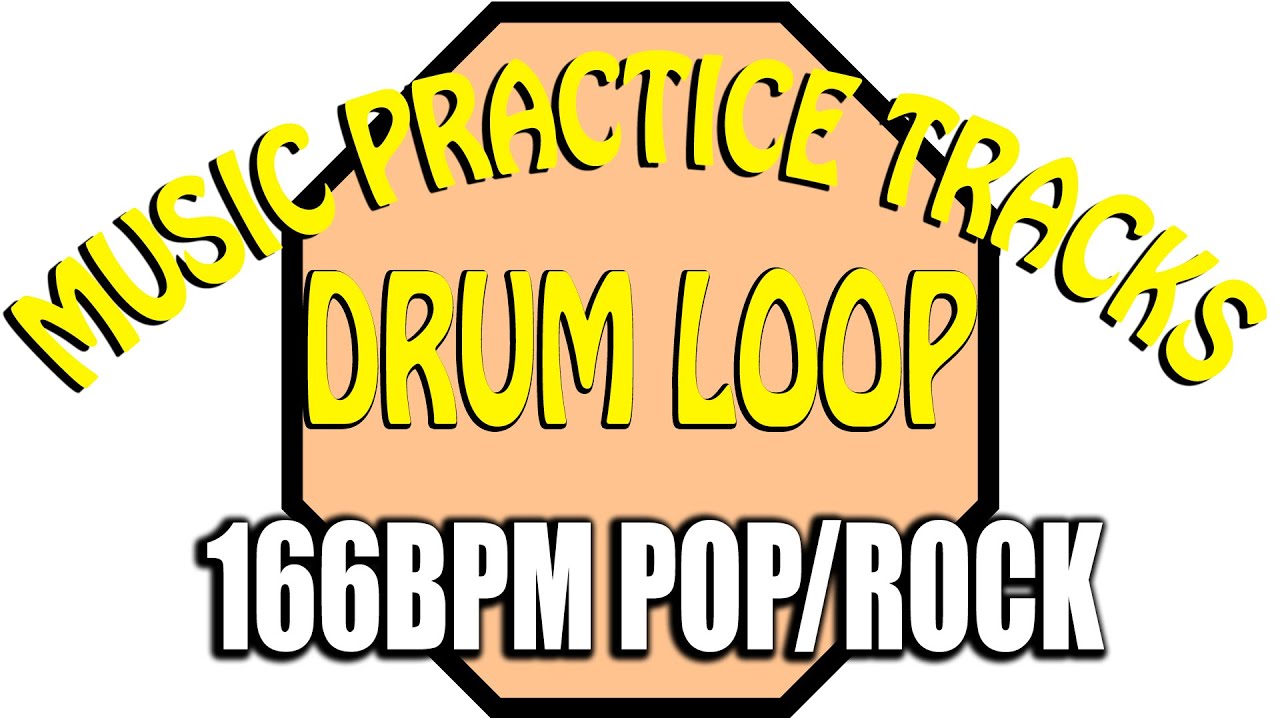 166bpm Pop/Rock Drum Loop. Music Practice Tracks