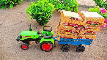 Diy Tractor Stuck In Mud With Parle G. Mini Science Project Part 20 | Diy Tractor | Tractor Video
