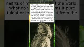 ADELE RECORDED “HELLO” IN ONLY 2 TAKES 😱🎤