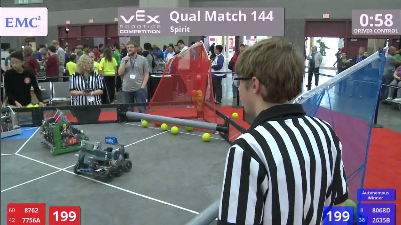 VEX Worlds 2016 - VRC Middle School - Spirit - Qual 144 (8762 7756A) 166 vs 131 (8068D 2635B)