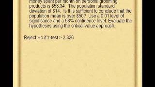 1 sample z-test Problem.wmv