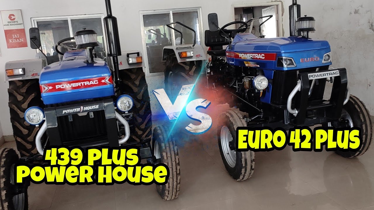 Euro🚜 42 Plus v/s 439 🔥Plus Power House Comparison | Powertrac | Euro 42 Plus