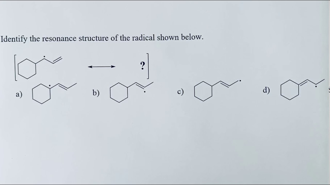 Radical resonance structures example.