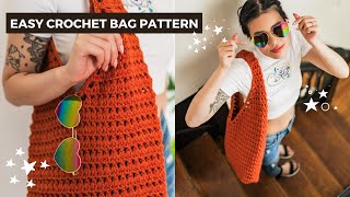 How to Crochet a Bag, Step by Step [ON THE GO BAG - BEGINNER CROCHET TUTORIAL]