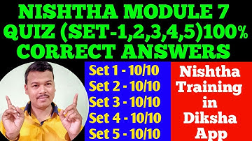 Nishtha Module 7 Quiz Set-1,2,3,4,5 Answers || Nishtha Module 7 Quiz Answers || Nishtha Training ||