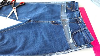 Не выкидывайте джинсы, если они стали малы. Удивительный швейный трюк по увеличению джинсов