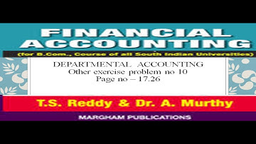 Departmental Accounts  Other Exercise Problem No 10