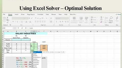 Linear Programming Part 5 (Solving LPs using Excel)