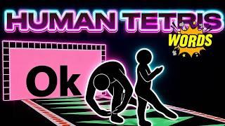 HUMAN TETRIS  WORDS | IMMERSIVE INTERACTIVE WARM-UP #12 | HOLE IN THE WALL|