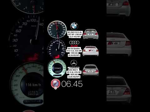 Audi S6 C6 435 HPvs BMW M5 E60 507 HP vs Mercedes AMG E55 476 HP #acceleration #vmaxgermany
