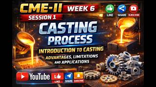 CME II, Week 6 Session 1 Casting Process Intro to Casting, Advantages, Limitations and Applications