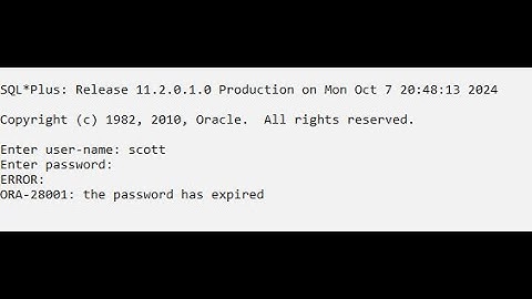How to resolve ORA-28001: the password has expired and how to alter Oracle 11G password #2024