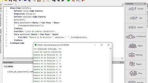 Llenar arreglo con números aleatorios en Pseint