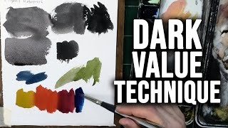 How to Mix DARK VALUES in Watercolor | Beginner Tutorial
