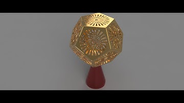 Lampshades looks like dodecahedron 12 sides using fusion 360  أباجورة
