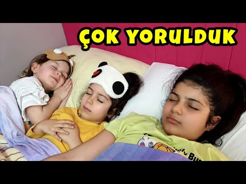 YAĞMUR YAPRAK VE ASLI ÇOK YORULDU BİRLİKTE UYUMAK İSTEDİ-ANNE KIZ TV