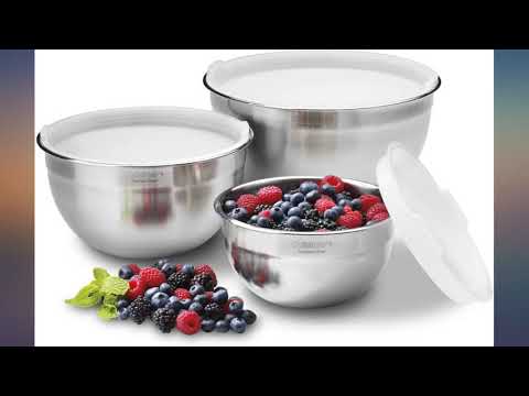 Cuisinart 3-Piece Stainless Steel Mixing Bowl Set with Lids CTG-00