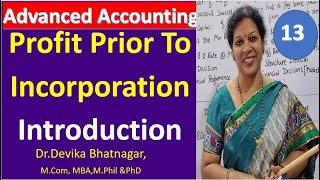 13. Profit Prior To Incorporation - Introduction from Advanced Accounting