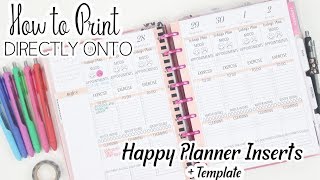 Printing Directly On Happy Planner Inserts   Template & How To | Easy Color Code Planning
