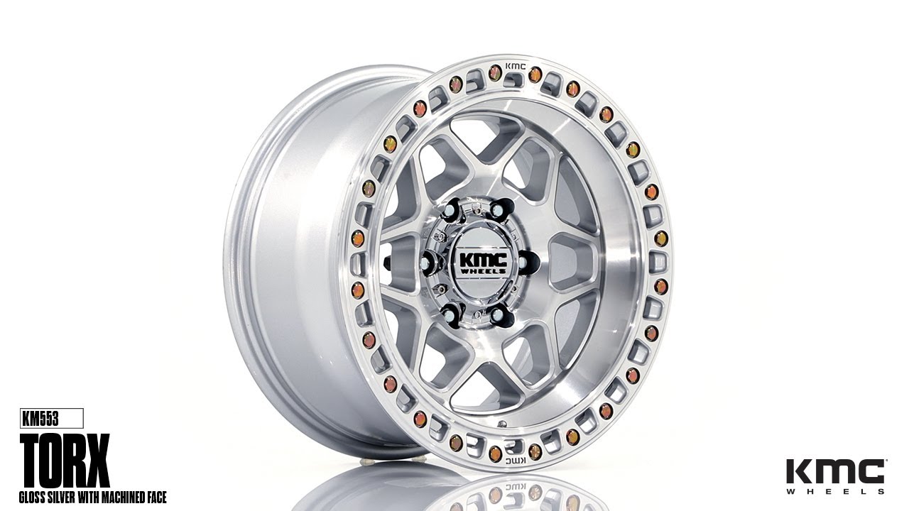 KMC KM553 TORX | 17X8.5 | GLOSS SILVER WITH MACHINED FACE - YouTube