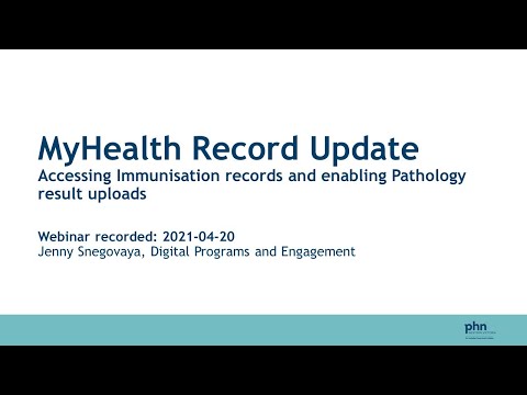 My Health Record Update : Accessing Immunisation records and enabling Pathology result uploads