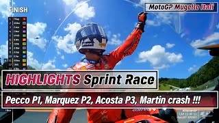 BAGNAIA P1, MARQUEZ TEMPEL KETAT P2 !! HIGHLIGHTS SPRINT RACE MOTOGP MUGELLO ITALIA 2024
