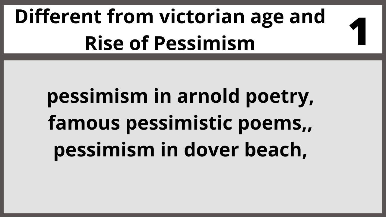Different from victorian age and Rise of Pessimism ENG501 LECTURE in Hindi Urdu 01