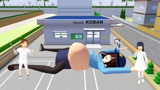 CCTV CAPTURE GIANT POLICE GIRL GIVING BIRTH AT POLICE STATION 😱 - SAKURA SCHOOL SIMULATOR screenshot 4