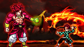 Limit Break Broly SSJ4 OP (New) VS Chaos Tanjiro OP in Jump Force #Mugen