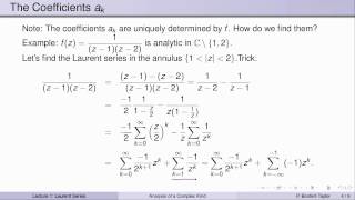 Week7Lecture1: Laurent Series